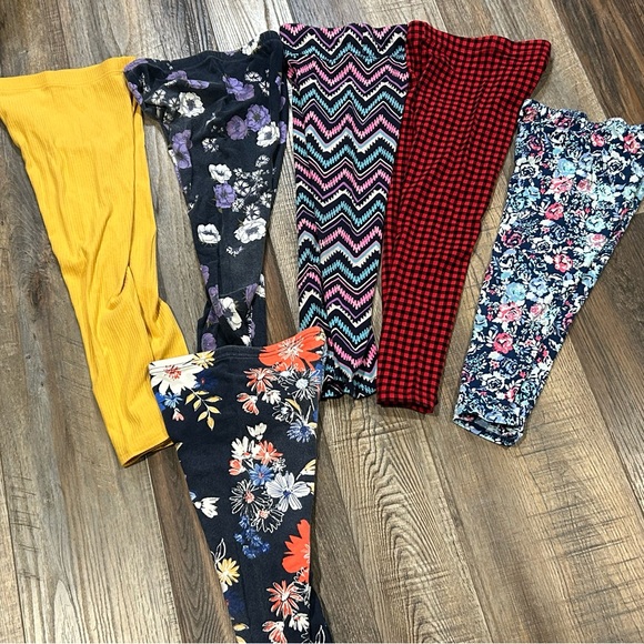6 pair of leggings size 6-8 - Picture 1 of 5